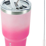 BJPKPK 30oz Stainless Steel Tumbler Color Block Insulated Tumblers Cup with Lid and Straw, Double Walled Travel Coffee Mug,Mint