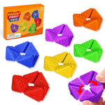 Fidget Sensory Toys for Kids - 6Pack Quiet Textures Sensory Flip Cube for ADHD, Anxiety & Stress Relief, Non-Toxic Durable Desk Fidgets for Classroom, Home & Travel, for Toddlers & Teens