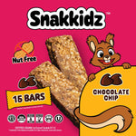 Snakkidz Organic Chocolate Chip Chewy Granola Bar, 15 Count, Nut and Allergen Free, Low Sugar, Made with Avocado Oil