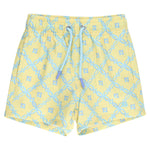 RUGGEDBUTTS Boys UPF50+ Stretch Neon Swim Trunks - Banana Coastal Charm, 3-6m