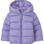 The Children's Place baby girls And Toddler Medium Weight Puffer Jacket, Wind-resistant, Water-resistant Jacket, Lavender, 18-24 Months US