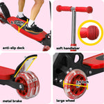 Scooter for Kids 3-7, 3 Wheel Scooters for Boy Girl Toddler Heavy Duty, Kick Scooter with Lean-to-Steer LED Wheels, 4 Adjustable Handlebar, Wide Deck, Safe Metal Rear Brake, 120 lb Capacity,Child Gift