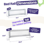 ComfyBumpy 1-Pack Bed Rail for Toddlers 55.5" L x 19.5" H | Toddler Bed Rails for Twin, Full, Queen & King Mattress Size | Swing Down Rail Guard | Mattress Side Rail for Kids | Gray