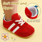 Baby Boys Girls First Walking Shoes Infant Sneakers Lightweight Breathable Flexible Pull On Sneakers with Soft Lining Kids Shoes Red 12-18 Months