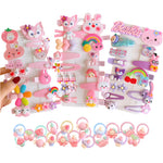 62PCS Girls' Hair Accessories Set: Toddler Barrettes, Flower, Rainbow, Candy Fruits Clips, Hair Pins, and Cute Hair Clips for Girls & Baby (Style 1)