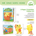 hahaland Busy Book for Toddlers 1-3 - Montessori Toys for 1 Year Old Boy Gifts, Sensory Toys, Dinosaur Soft Fabric Activity Book for Fine Motor Skills, Educational Learning Travel Baby Toys 1 Year Old