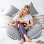 Meiz Pregnancy Pillow, Cooling Silky Pregnancy Pillows for Sleeping, 65" Full Body Maternity Pillow for Tall Pregnant Woman with Cooling Silk Jersey Cover, Grey