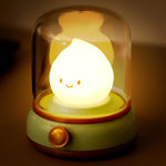WANIDEA Cute Chibi Flame Lamp, Anime Cozy Lights, Retro Rechargeable Night Light, Decor, Smoko Light, Cute Desk Accessories, Gifts
