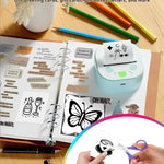 NDYIN Sticker Printer, PrintPods Mini Printer, Bluetooth Portable Sticker Maker with 3 Rolls Paper, Print Pod Inkless Thermal Printer for iPhone, Impresora Portátil for Notes, Journal, DIY, Kids Gift