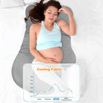 57 Inch U Shaped Removable Pregnancy Pillow Cover Compatible with Momcozy,Soft and Breathable,Cooling Polyester Pregnancy Pillow Case Replacement Fits 55/57 Inch