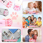 Amaxiu Cute Cat Paw School Supplies - 4PCS Kawaii Erasers & 2PCS Retractable Pencil Sharpeners for Office, Home, School