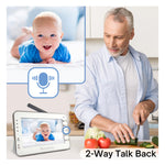 Baby Monitor with Camera and Audio, Long Range No WiFi, Baby Room Temperature Monitoring, Auto Night Vision, 5 Built-in lullabies, 2-Way Audio