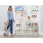 Regalo 56-Inch Extra Wide Baby Gate for Doorways, Hallways & Bottom of Stairs, Pressure Mount for Babies, Toddlers & Pets, Tested & Safe, American Designed, White