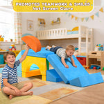laapee 15pcs Unique Modular Kids Play Couch - Custom Nugget Style Toddler Sofa Bed with Removable Crystal Velvet Cover, Safe Kids Furniture for Playroom & Bedroom, for Boys and Girls