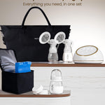 NCVI Electric Breast Pump F1 Pro, Micro-Vibration with Hospital-Grade Suction for Comfort & Efficiency, Long-Lasting Battery, Independent Suction & Rhythm for Each Breast, Portable Breastfeeding Pump