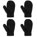 WLLHYF 2 Pair Baby Mittens Black Winter Warm Elastic No Scratch Soft Gloves Breathable Toddler Mittens for Boys Girls Kids