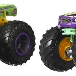 Hot Wheels Monster Trucks 2-Pack, Demolition Doubles Set of 2 Toy Vehicles in 1:64 Scale, for Kids & Collectors (Styles May Vary)