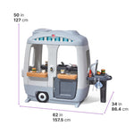 Step2 Adventure Camper Kids Playhouse, Indoor/Outdoor Playset & Kitchenette, Interactive Play with Sounds, Includes 52 Piece Toy Accessories, Made of Durable Plastic, For Toddlers 2+ Years Old