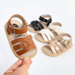 SOFMUO Baby Girls Boys Sandals Premium Soft Anti-Slip Rubber Sole Infant Summer Outdoor Shoes Toddler First Walkers (B/Brown,12-18 Months)