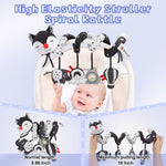 FPVERA Car Seat and Stroller Toys - Black and White Car Seat Toy High Contrast Baby Toys, Baby Plush Spiral Activity Toy for Crib Mobile, Newborn Sensory Toy Best Gift for 0 3 6 9 12 Months Infants