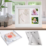 Deluxe Baby Gift Set for Newborn Boys & Girls – Handprint & Footprint Keepsake Frame, Knitted Blanket, Rattle, Socks, Pacifier Clip – in Gift Box