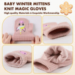 MniJiza Baby Winter Mittens Toddler Stretch Knit Gloves Magic Warm Glove for Baby Boys Girls (5 Pairs Animal2, 6-36M)