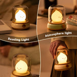 WANIDEA Cute Chibi Flame Lamp, Anime Cozy Lights, Retro Rechargeable Night Light, Decor, Smoko Light, Cute Desk Accessories, Gifts