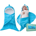 BlueMello Baby Shark Swaddle Blanket | Ultra-Soft Wearable Essential for Infants 0-6 Months | Adorable Shark Receiving Swaddling Wrap for Newborn Boy | Perfect Baby Girl Shower Gift for Baby Registry