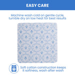 Delta Children 100% Organic Jersey Cotton Baby Receiving Blankets for Girls and Boys – 30x40 Inches - GOTS Certified (Pack of 2), Blue Botanicals