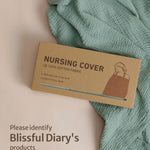 Blissful Diary Muslin Nursing Cover for Breastfeeding, Breathable Breastfeeding Cover up with Arch Neckline for Women, Nursing Apron (Roman Green)
