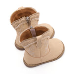 BMCiTYBM Baby Girl Boy Cowgirl Cowboy Western Boots Beige Size 4 Toddler