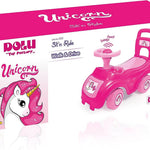 Dolu : Walk & Drive Ride-On - Pink Unicorn - Kids Foot-to-Floor Ride-On Vehicle with Horn, Sound Effects, Toddlers & Children Ages 12mo+