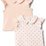 Amazon Essentials x Sofia Grainge Toddlers and Baby Girls' Short Sleeve Blouse, Pack of 2