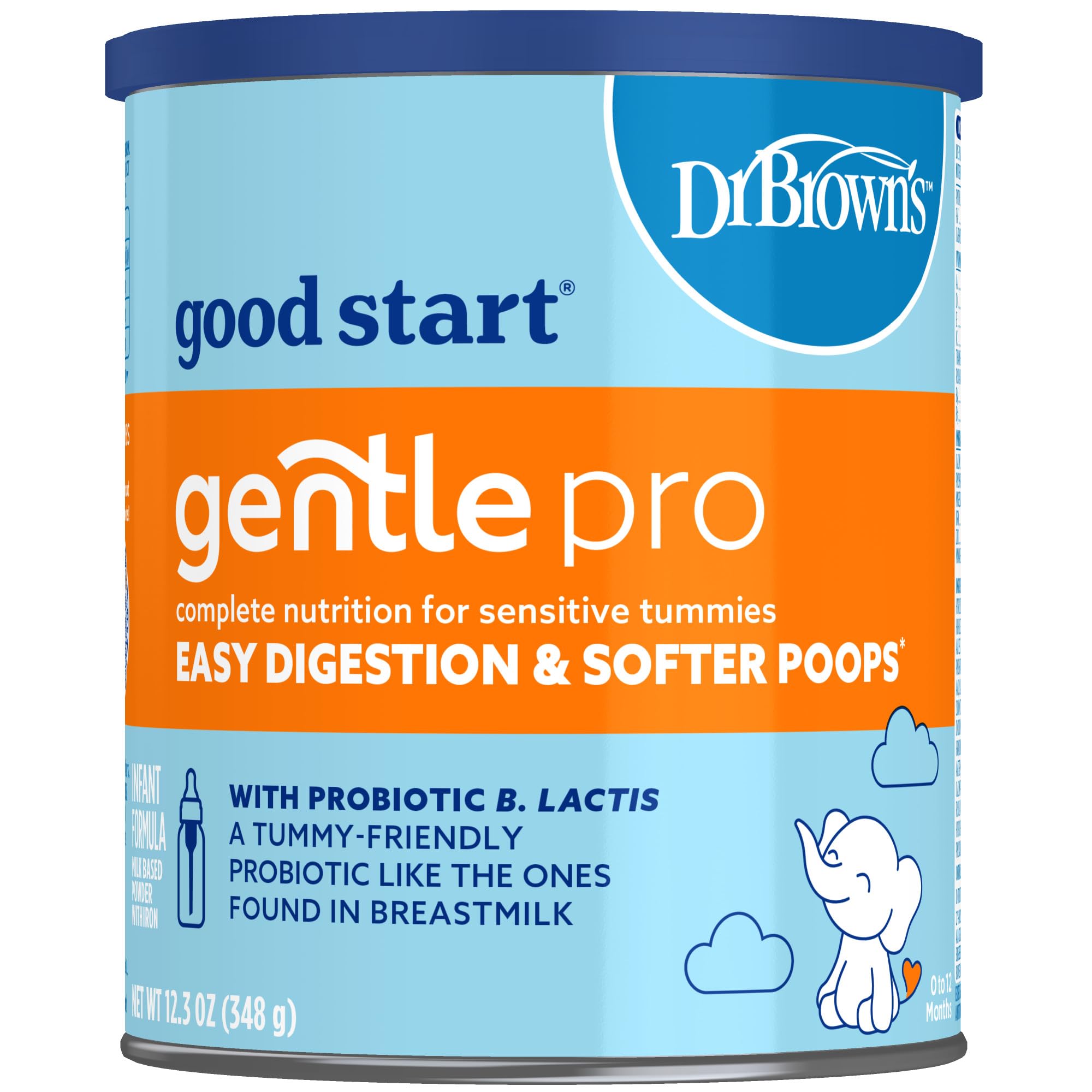 Good Start | Dr. Brown’s Gentle Pro, Baby Formula Powder, For Sensitive Tummies, Easy Digestion and Softer Poops, Infant Formula with Probiotics, DHA, Non-GMO, 32 OZ
