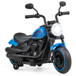 Costzon Toddler Motorcycle, 6V Battery Powered Electric Motorcycle with Detachable Training Wheels, Soft Start, Headlights & Music, Kids Motorcycle Ride on Toy for Toddlers Boys Girls 18+ Months(Blue)