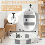 EverKiddo Baby Bathtub, Baby Bath Tub with Thermometer & Soft Cushion, Collapsible Infant Bathtub for Newborn to Toddler 0-36 Months, Quick Use & Portable for Travel(Grey)