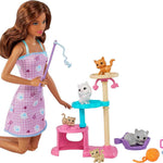 Barbie Kitty Condo Doll & Pets, Cat Tree Toy Playset with 5 Kitten Figures & Accessories