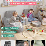 YEFU 15pcs Modular Kids Play Couch, Kids Couch for Toddler & Children, Toddler couches, Kid Couches Fort Building kit for Playroom Furniture, Kid Play Couches, Convertible Sofa for Boys & Girls, Grey