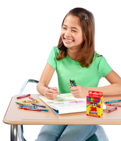 Cra-Z-Art 24ct Crayons Pack, Perfect Back to School Essential, Art Supplies for Coloring Fun, Ages 3 and Up