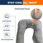 Pregnancy Pillow Cover Compatible with Pharmedoc,Unique U-Shape Design,Soft and Breathable,Grey,1PC(Cover Only)