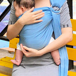 Vlokup Baby Water Ring Sling Carrier | Lightweight Breathable Mesh Baby Wrap for Infant, Newborn, Kids and Toddlers | Perfect for Summer, Swimming, Pool, Beach | Great for Dad Too Lakeblue