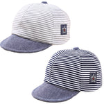 Baby Boy Baseball Cap Striped Sunhat Letter Sun Protection Hat,Sun Hat for Baby Boy and Baby Girl (Gray Black, 2pcs)