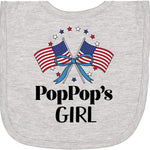 inktastic PopPop Girl Patriotic Granddaughter Newborn Bib