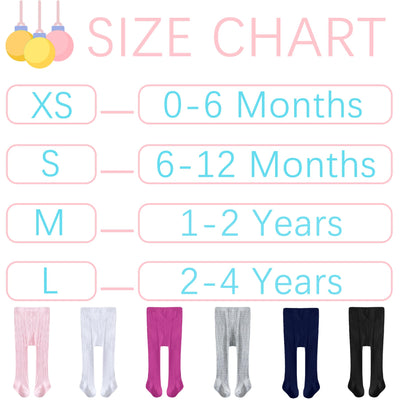 Coziwill Baby Girl Tights & Leggings - Soft Cotton Cable Knit 2-4T Toddler 4 Pack (Navy, Pink, Rose Red, White)