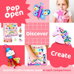 Mumaloo Unicorn Craft Box - 10 Fun Arts and Crafts for Kids Ages 4-8, No Mess, Educational, Mermaid Art Projects, Toddler Crafts & Activities Kit with Supplies, Gift for Girls 3 4 5 6 7 8 Years Old