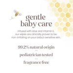Burts Bees Baby Bee Chlorine-Free Wipes, 72 Count (Pack of 6)