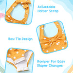 0-3 Months Baby Girl Swimsuit One Piece Bathing Suit Baby Girl Yellow Swimwear Summer Polka Dot Bikini Set Newborn Baby Girl Halter Bathing Suit