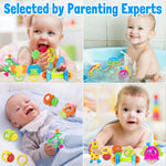 Baby Rattles Toys for 0-6 Months - 18 PCS Infant Toys 0-3 Month Old Baby Boy Girl Gifts Set with Teething and Wrist Socks Rattle Infant Newborn Sensory Toy