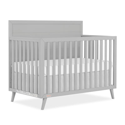 Dream On Me Fisher-Price Sanibel 5-in-1 Convertible Full-Size Baby Crib in Pebble Grey, GreenGuard Gold, Sustainable Pinewood, Wooden Spindles, 3 Mattress Heights, Converts to Day & Toddler Bed