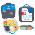 b.box Lunch Box for Big Eaters All Ages - 8.5 Cup Leak Proof Bento Box with 4 Compartments, School Lunch Container with Ice Pack, Dishwasher Safe, BPA-Free, PFAS-Free - Blue Slate